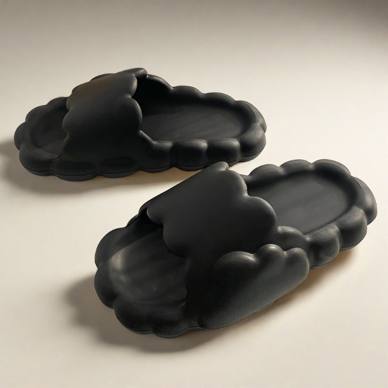 Non-slip Cloud Slides Black