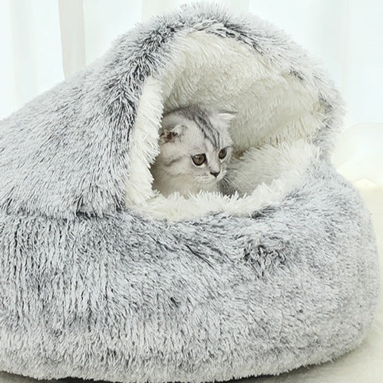 Pet Cave Bed in use