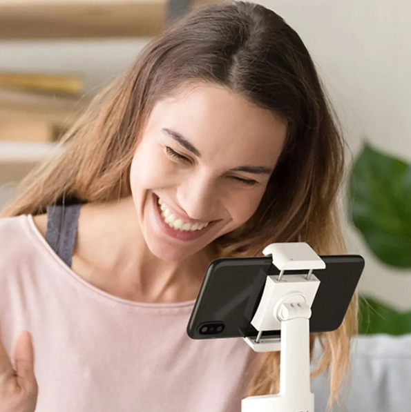 Auto Face-tracking Phone Stand in use